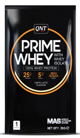 Pudre proteice QNT PRIME WHEY- 100 % Whey Isolate & Concentrate Blend 30 g Coffee Latte